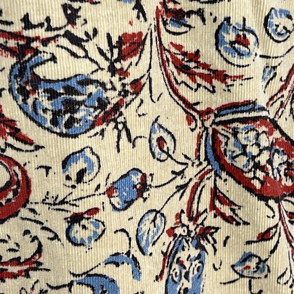 FREE PEOPLE New Delhi Border Paisley Print Flare Corduroy Jeans Size 28 - Picture 13 of 16